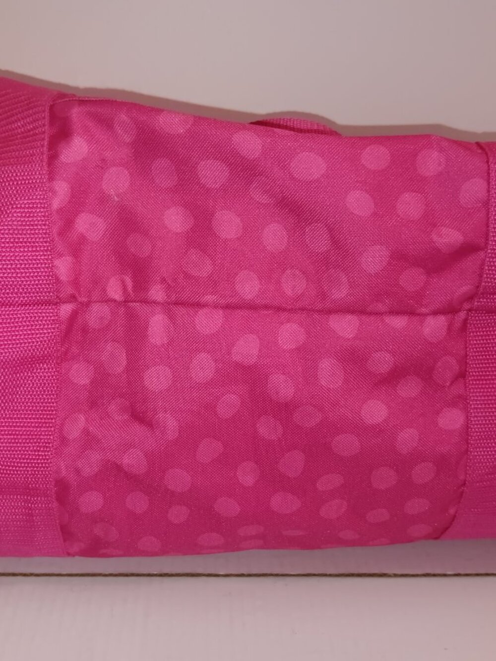 THIRTY ONE MARISSA MUSIC NOTE PINK POLKA DOT DUFFEL TRAVEL BAG - Picture 4 of 6